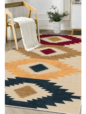 Lioara Home Geometri Desen Dijital Baskılı Halı – Modern, Kaymaz Taban, Salon & Oturma Odası Için Halı