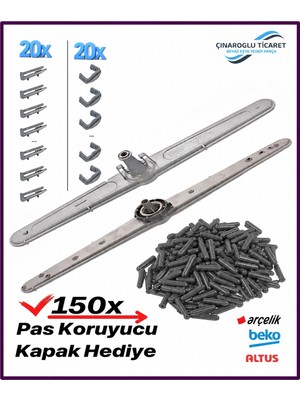Çınaroğlu Ticaret Beko BKY-3506 Se Bulaşık Makinesi Alt ve Üst Pervane Takımı + 150 Adet Pas Koruyucu + Stoper Pimi (40 Adet)