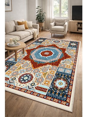 Lioara Home Dijital Baskılı Halı – Modern, Kaymaz Taban, Salon & Oturma Odası Için Halı