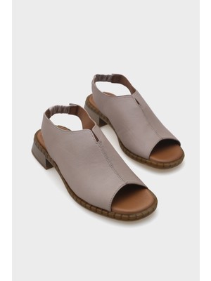 Capone Outfitters Ellissa Kısa Topuklu Tek Bant Deri Kadın Sandalet