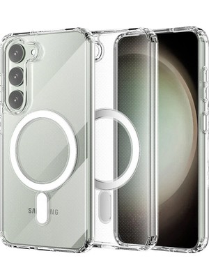 Mey Ithalat  Samsung Galaxy S23 Kılıf Magneticsafe Şeffaf Silikon - Şeffaf