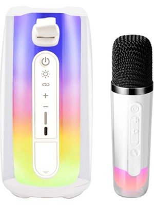 Pluse 7 Mikrofonlu Rgb Kablosuz Hoparlör - Beyaz