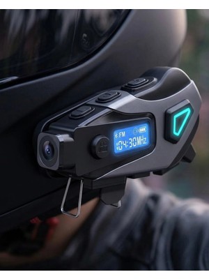 Nacario Kask Içi Bluetooth Kulaklık Kamera Fener Özellikli Su Geçirmez Dayanıklı Tasarım