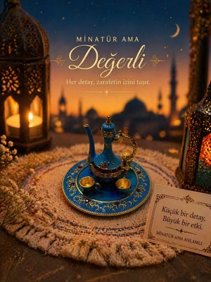 Seymen Bıçakçılık 6 Parça Minyatür Dekoratif Kahve Takımı – El Işçiliği Hediyelik Mini Set