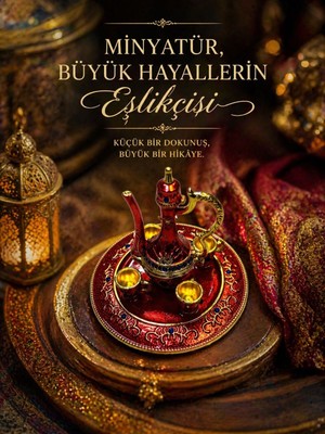 Seymen Bıçakçılık 6 Parça Minyatür Dekoratif Kahve Takımı – El Işçiliği Hediyelik Mini Set