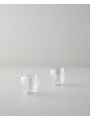 English Home Santos Borosilikat 2’li Çift Cidarlı Bardak 110 ml Şeffaf