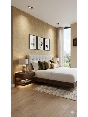 Adawall Muse Koleksiyonu 25105-7 Altın Bej Textile Dokulu Duvar Kağıdı