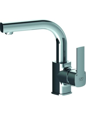GPD Pedra MTL160 Tek Gövde Lavabo Bataryası Krom Aç - Kapa Özelliği ile Su Tasarruflu