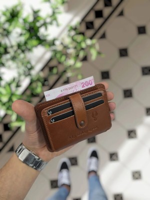 Visso 8600 Hakiki Deri Çıtçıtlı Akordeon Kartlık Kimlik ve Kağıt Para Bölmeli Kişiye Isme Özel Bay Bayan Çanta Yeni Ürün