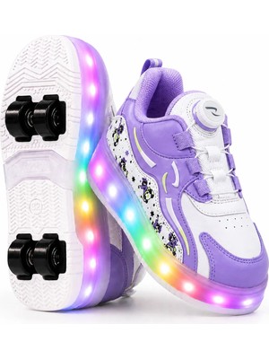 Rocky Sport Nils Kız Çocuk Patenli, Işıklı Rahat Mor Spor, Günlük Ayakkabı&sneaker | Yeni Model Tarz Patenli Kaykay Ayakkabı