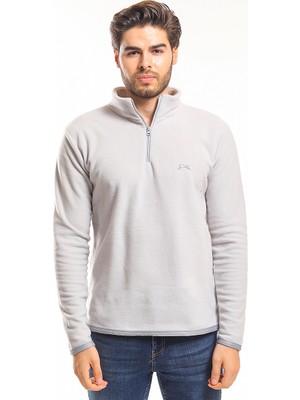 Slazenger SANNE IN Erkek Dik Yaka Fermuarlı Gri Polar