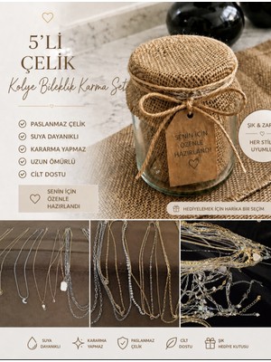Kenco Çelik Kolye bileklik kavanozu