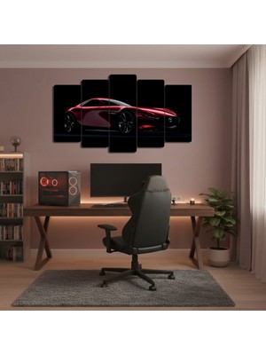 ZEVAHİR MOBİLYA DEKORASYON Zevahir 5 Parça Mdf Kırmızı Mazda Spor Araba