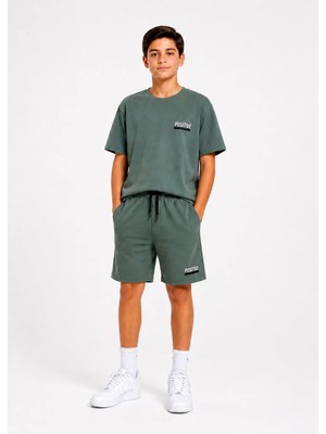 Modaplaza Erkek Çocuk Bisiklet Yaka Tişörtlü Oversize TAKIM7218