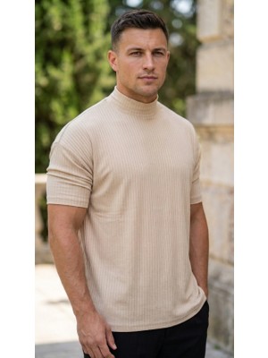 Alyn Wear Erkek Yarım Balıkçı Yaka Fit Kol Kesimli Oversize Kısa Kollu Tişört