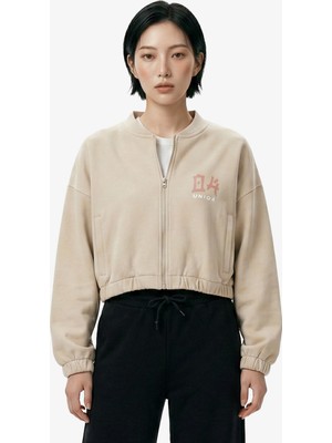 UNITED4 Regular Fit Kadın Krem Sweatshirt.TAS