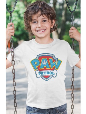 Sevbano Paw Petrol Baskılı Unisex Çizgi Film Çocuk Tişört (1-12 Yaş)