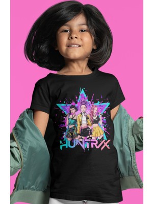 Sevbano Huntrix Kpop Demon Hunters Rumi Mira Zoey Baskılı Unisex Film Çocuk Tişört (1-12 Yaş)
