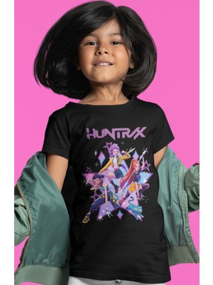 Sevbano Huntrix Kpop Demon Hunters Rumi Mira Zoey Baskılı Unisex Film Çocuk Tişört (1-12 Yaş)