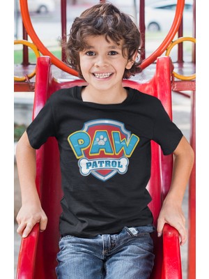 Sevbano Paw Petrol Baskılı Unisex Çizgi Film Çocuk Tişört (1-12 Yaş)