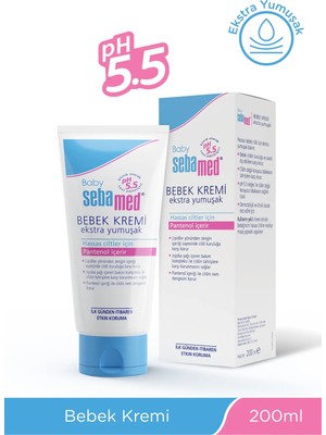 Sebamed Baby Hassas Ciltler Pantenol İçerikli Cilt Kuruluğuna Karşı Etkili Ekstra Yumuşak Bebek Kremi 200 ml