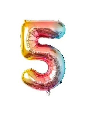 5 Rakam Folyo Balon Rengarenk 75CM