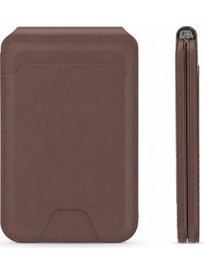 Micflip P17 IOS Cihazlara Özel Magnetik Standlı Kartlık Kahverengi