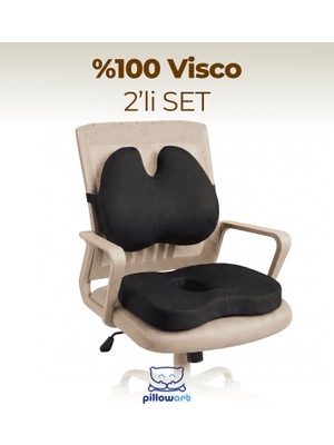Ergonomik Kelebek Model Bel Destek ve Visco Oturma Minderi