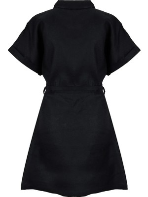 Fabrika Siyah Kadın Polo A-Form Fit Elbise F6SL-ELB0110