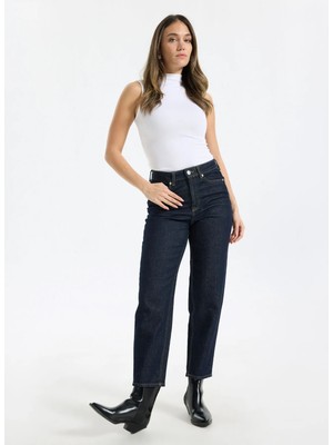 Vero Moda Mavi  Kadın Mom Fit Denim Pantolon Vmtessa Hr Mom Jeans RA369 Ga