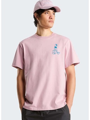 The North Face NF0A8G9G0SO1-ALIEN  Relaxed Sleeve Pembe Regular Fit Baskılı Erkek T-Shirt
