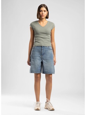 Lee Cooper Yeşil Kadın T-Shirt 262 Lcf 242008 Rosette Yeşil