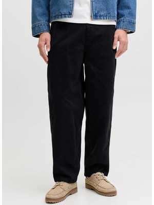 Jack & Jones Siyah Erkek Geniş Fit Chino Pantolon 12292206 Jpstevan Jett Chıno Ln