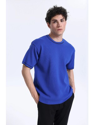 gmg firenze Gmg Fırenze Saks Erkek Bisiklet Oversize Kazak GU25MFW04027
