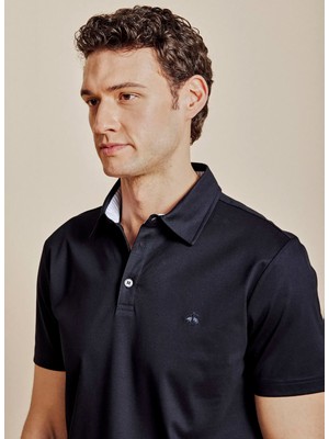 Brooks Brothers Lacivert Erkek Standart Nakışlı T-Shirt BBSS26MTS011