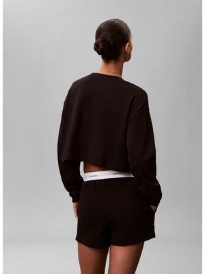 Calvin Klein Siyah Kadın Pijama Alt Logo Jersey Short