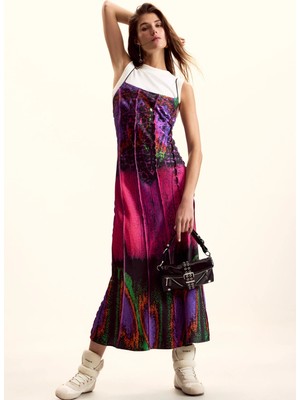 Desigual Pembe Kadın Bisiklet Yaka Elbise 26SWVW42