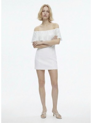 In The Mood For Love Beyaz Kadın Straplez Slim Fit Elbise Itmfl-Elb6