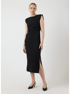 Siyah Kadın Yuvarlak Elbise Yaspına Sl Long Dress S.