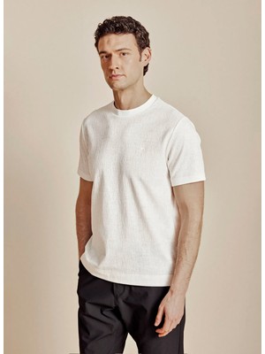 Brooks Brothers Kırık Beyaz Erkek Standart T-Shirt BBSS26MTS006