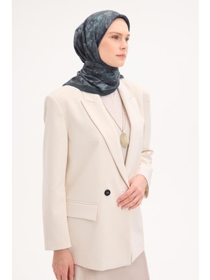 Silk Home Velora Eşarp Fırça Çiçek Desen Zümrüt Yeşili 90X90