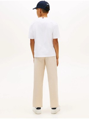 Tommy Hilfiger Beyaz Erkek Çocuk Baskılı T-Shirt KB0KB102670K4