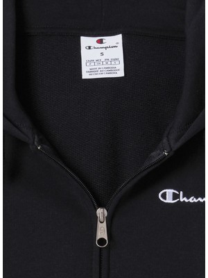 Champion 118406-KK001 Full Zip Hoodie Sweats Siyah Kadın Zip Ceket
