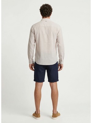 Yargıcı Kahve Erkek Regular Fit Çizgili Gömlek 26YEGM6006X