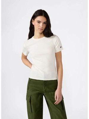 Champion 118766-YS084 Ss Tee Krem Kadın T-Shirt
