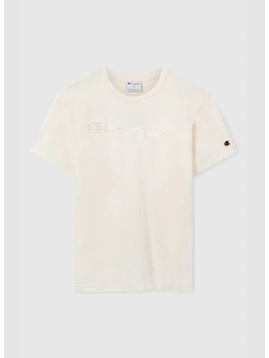 Champion 220273-YS084 Ss Tee Krem Erkek T-Shirt