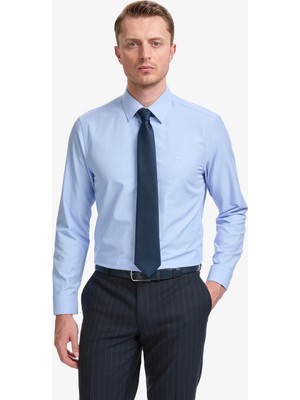 Pierre Cardin Erkek Mavi Regular Fit Uzun Kollu Basic Gömlek 50325337-VR036