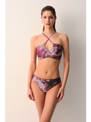 Suwen Batic Biyeli Straplez Bikini Üst