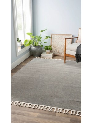 Sultan Halı Gri Renkli  Soft Iskandinav Peluş Dokulu Makine Halısı