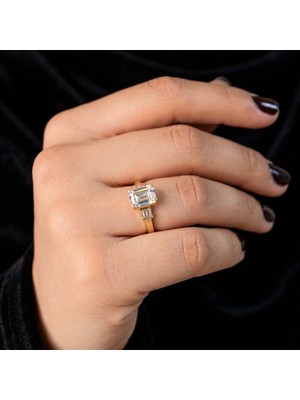  Altın Baget Taşlı Yüzük T079365